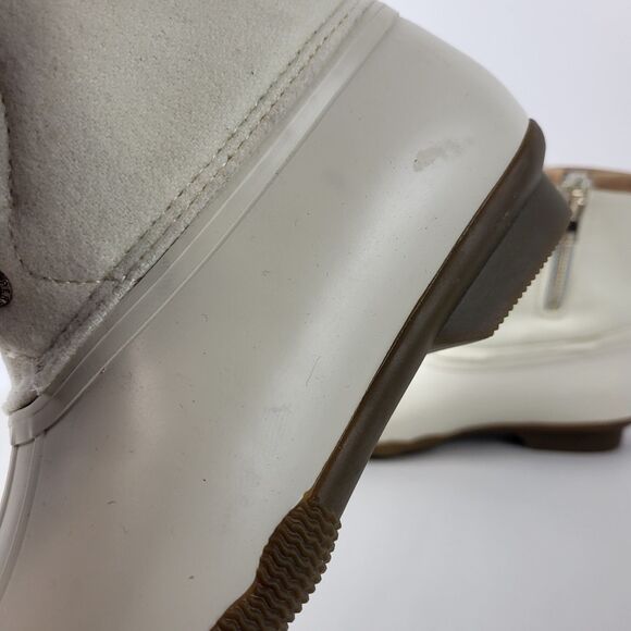 Sperry Top Sider Women's Saltwater Duck Boot Wool Ivory Snow Rain Boots Size 8 - Picture 4 of 14